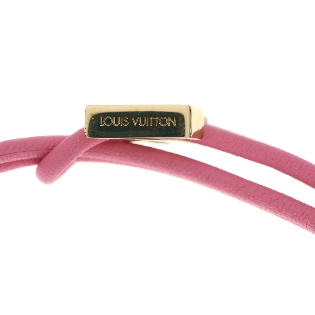 LOUIS VUITTON(ルイヴィトン) LVブルーム レザー ブレスレット ピンク/ゴールド M0975Z レディース