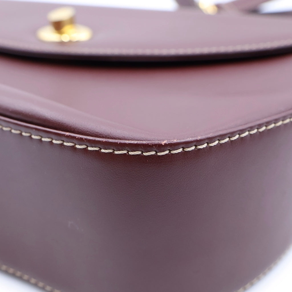 Cartier(カルティエ) カルティエ マスト ショルダーバッグ ミニバッグ ワインレッド ボルドー レザー ゴールド金具 レディース