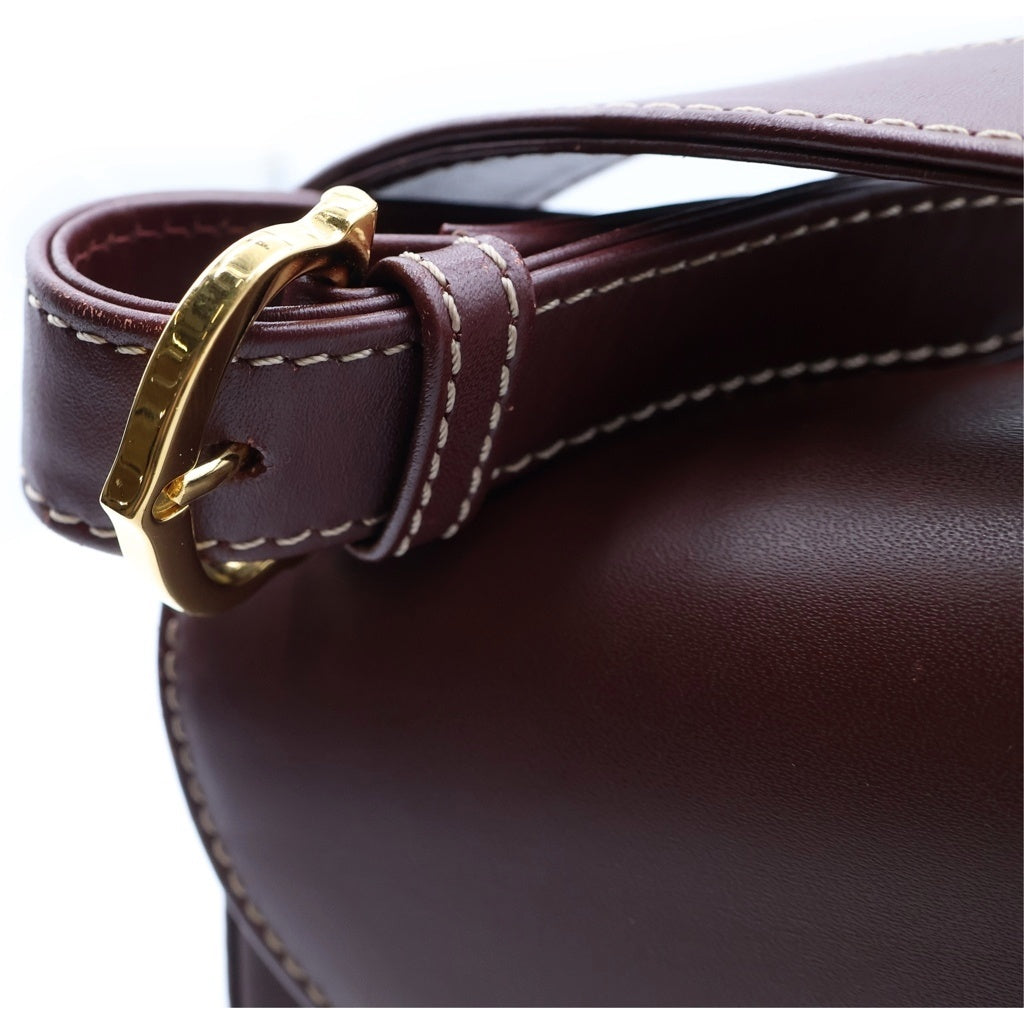 Cartier(カルティエ) カルティエ マスト ショルダーバッグ ミニバッグ ワインレッド ボルドー レザー ゴールド金具 レディース
