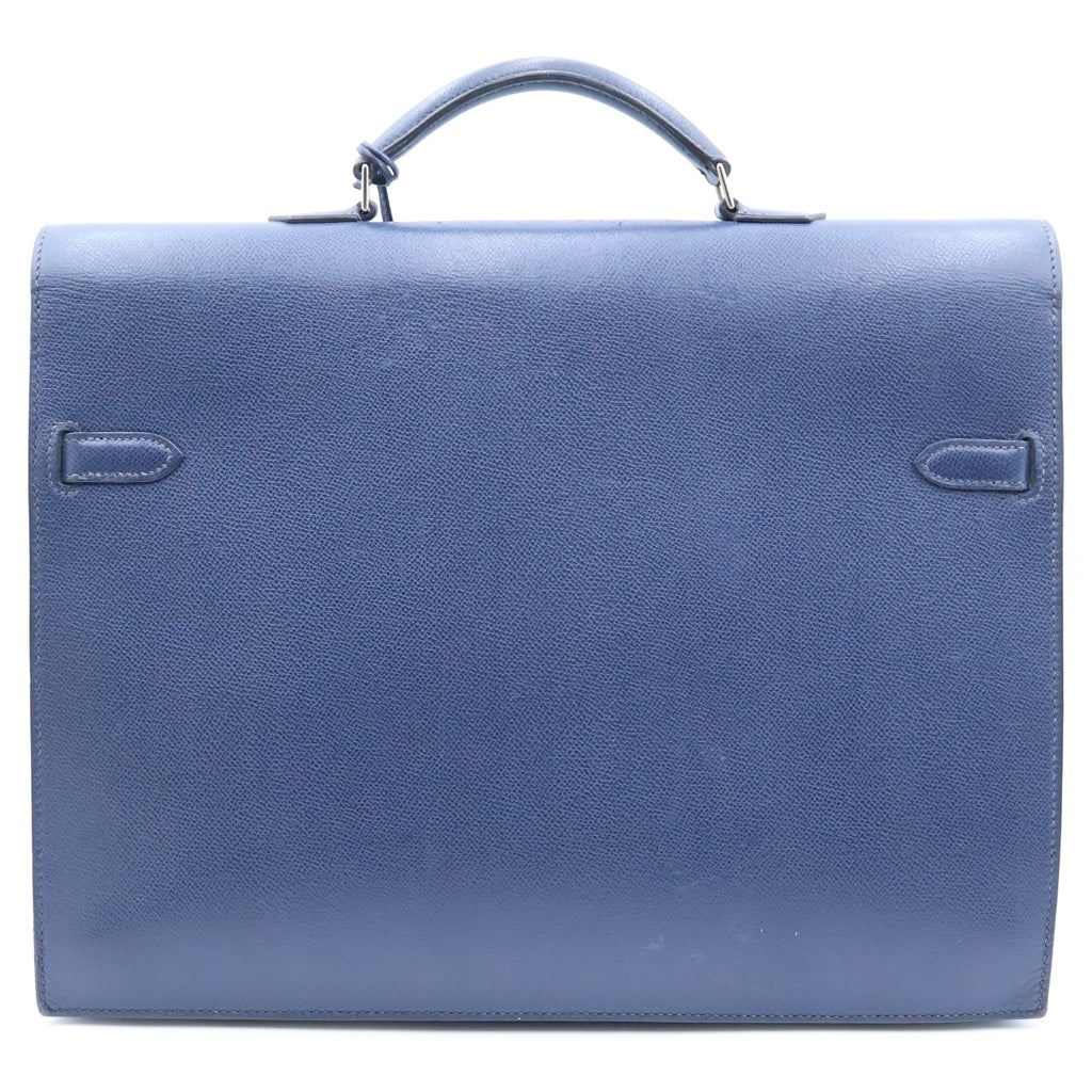 HERMES(エルメス) ケリーデペッシュ 38 ハンドバッグ ビジネスバッグ ネイビー エプソン □G刻印 シルバー金具