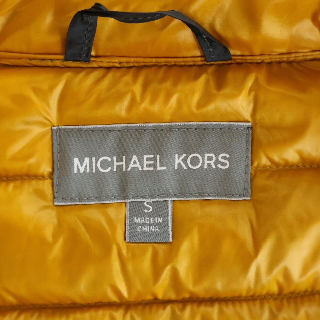MICHAEL KORS(マイケルコース) 18AW Zip-Up Down Vest ジップアップダウンベスト 中綿 胸ロゴパッチ カモフラージュ柄 ダークグリーン MC47064C