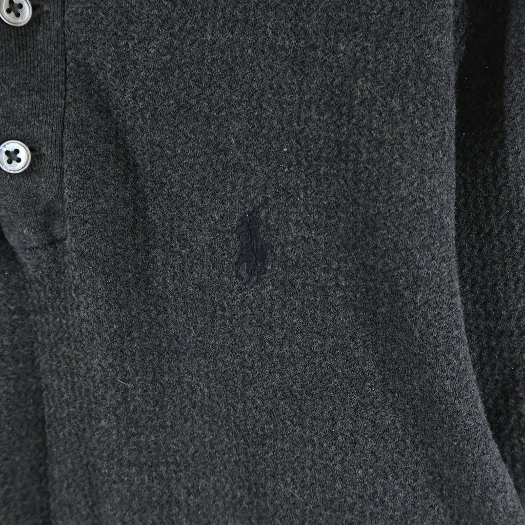 POLO RALPH LAUREN(ポロラルフローレン) SLIM FIT 胸ロゴ刺繍 長袖ポロシャツ カットソー コットン グレー