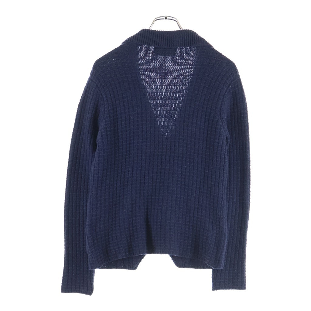 NO BRAND(ノーブランド) MONSIEUR NICOLE ex/tra(ムッシュニコルエクストラ) ダブルブレスト ウールニットカーディガン ネイビー 6562-6730