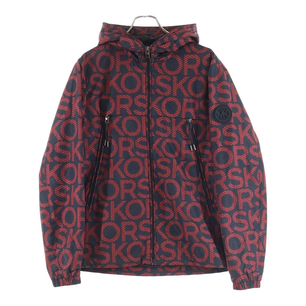 MICHAEL KORS(マイケルコース) Monogram Logo-Print Jacket モノグラム ロゴプリント ジップ フーディ ジャケット パーカー レッド/ブラック CH3205HAM2