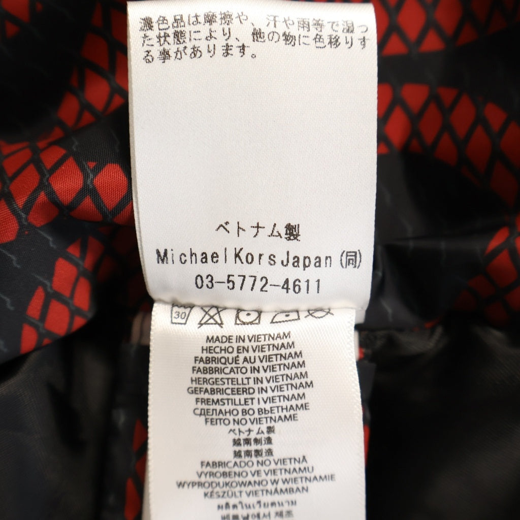 MICHAEL KORS(マイケルコース) Monogram Logo-Print Jacket モノグラム ロゴプリント ジップ フーディ ジャケット パーカー レッド/ブラック CH3205HAM2