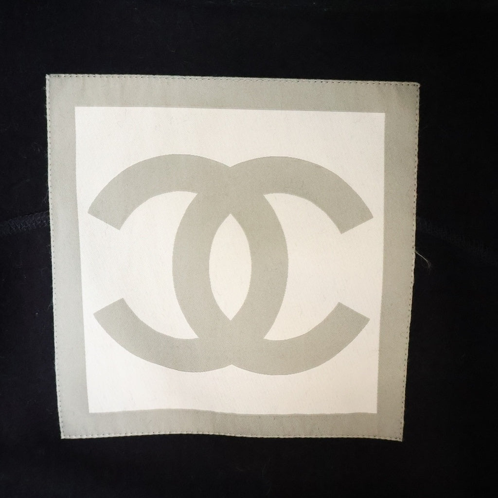CHANEL(シャネル) 04A スポーツライン ココマーク メルトンウール ベルト付き ロングジャケット コート ネイビー レディース P24057V14563