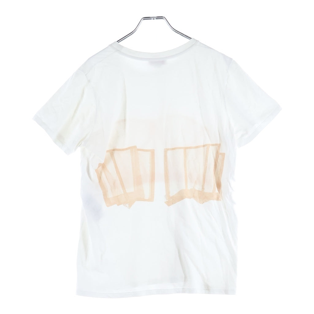 Alexander McQueen(アレキサンダーマックイーン) コルセットプリント クルーネック 半袖Tシャツ カットソー ホワイト レディース