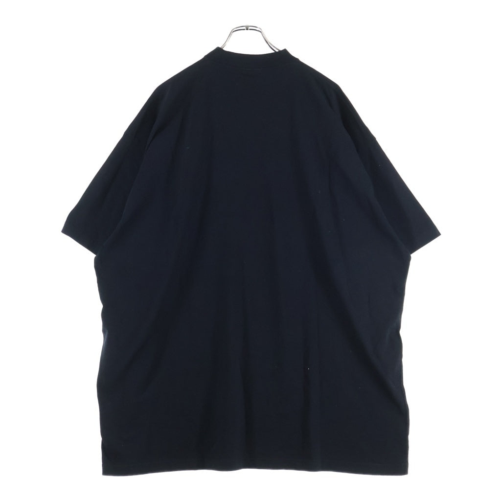 BALENCIAGA(バレンシアガ) 23SS ×adidas アディダス トレフォイル ロゴ刺繍 クルーネック 半袖Tシャツ カットソー ブラック 723976