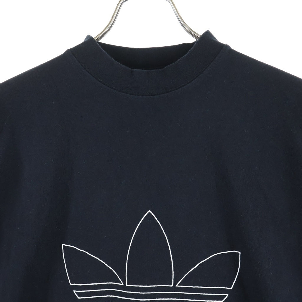 BALENCIAGA(バレンシアガ) 23SS ×adidas アディダス トレフォイル ロゴ刺繍 クルーネック 半袖Tシャツ カットソー ブラック 723976