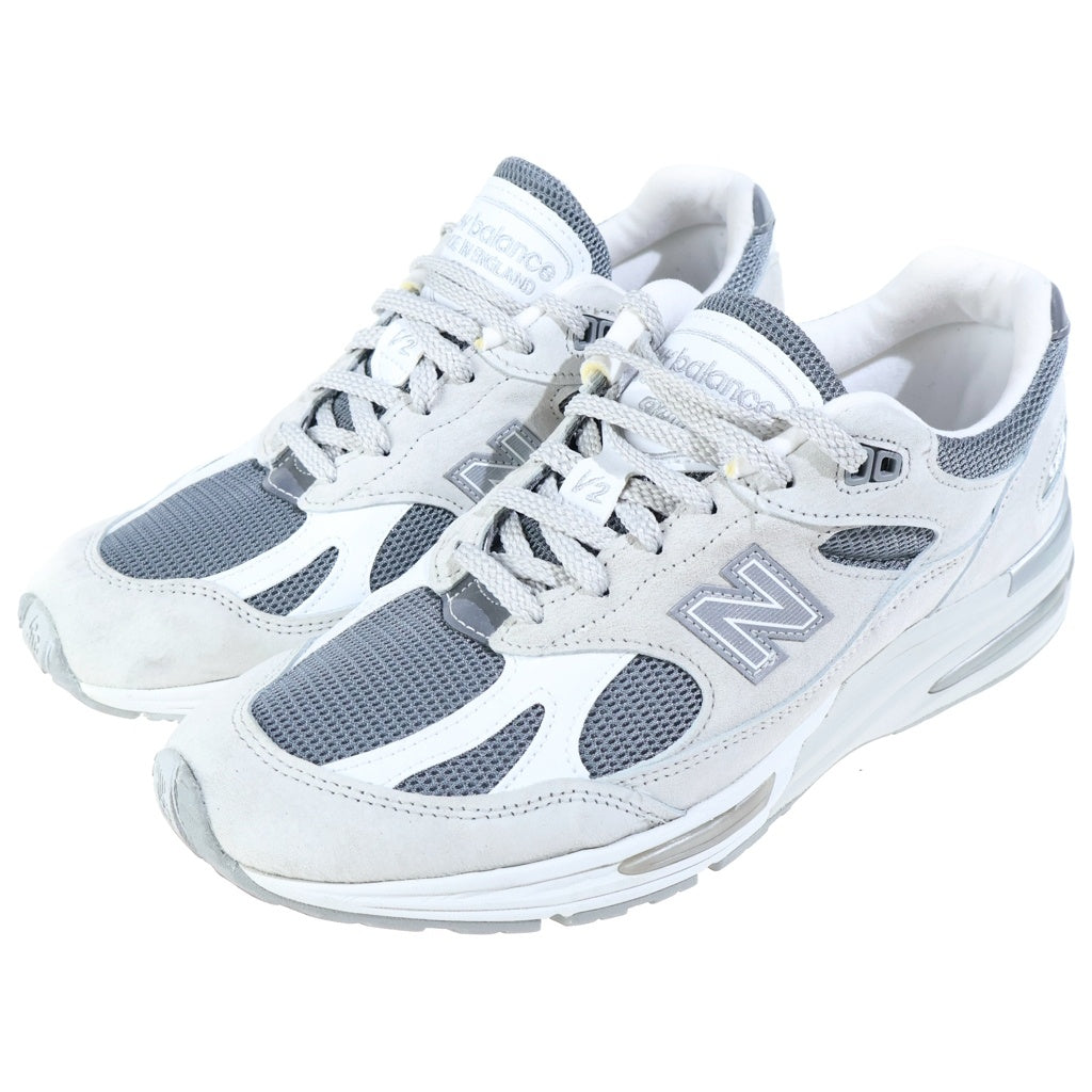 New Balance(ニューバランス) U991LG2 991V2 スウェード メッシュ ローカットスニーカー ベージュ/グレー US8.5/26.5cm