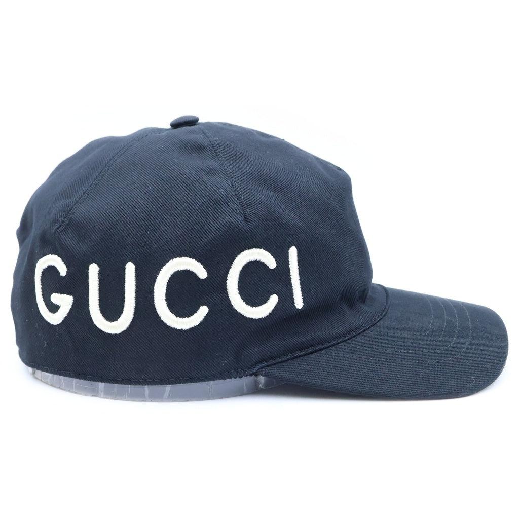 GUCCI(グッチ) エンブロイダリー ベースボールキャップ コットン ブラック 4789 48 3HD05 レディース