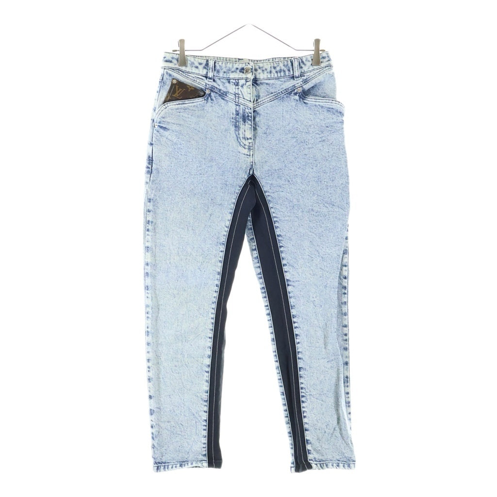 LOUIS VUITTON(ルイヴィトン) モノグラムパッチ ラウンドポケット ストレートデニムパンツ インディゴ FFPA75HSI レディース