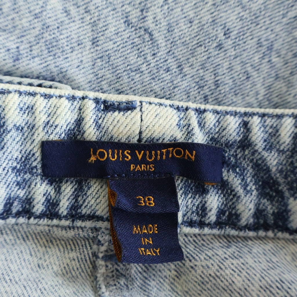 LOUIS VUITTON(ルイヴィトン) モノグラムパッチ ラウンドポケット ストレートデニムパンツ インディゴ FFPA75HSI レディース