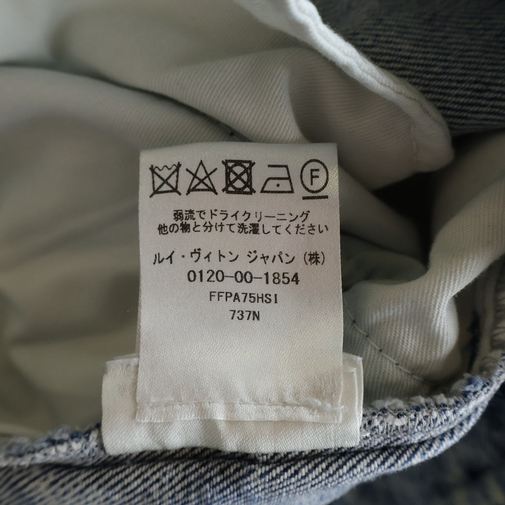 LOUIS VUITTON(ルイヴィトン) モノグラムパッチ ラウンドポケット ストレートデニムパンツ インディゴ FFPA75HSI レディース