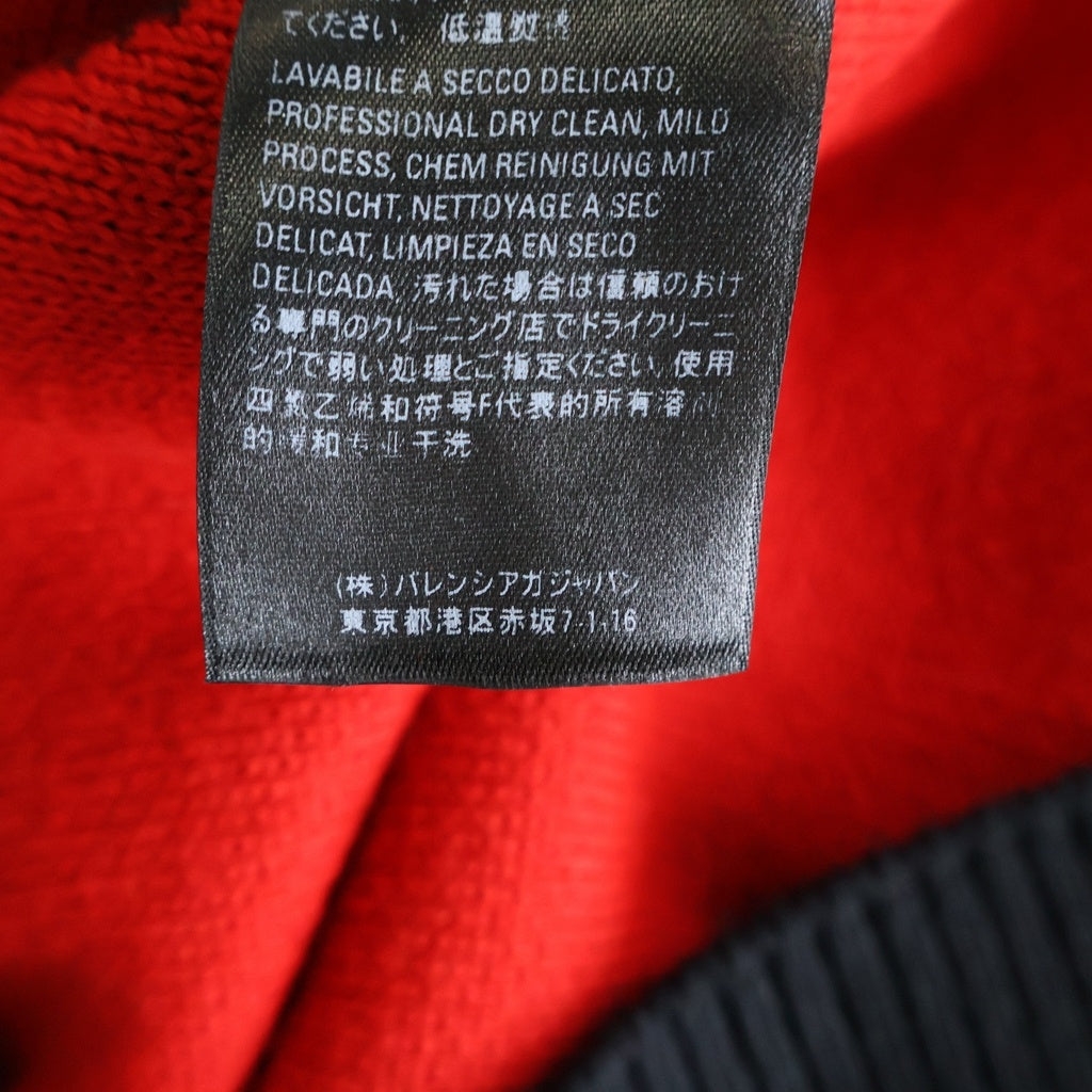 BALENCIAGA(バレンシアガ) 19SS ジャガードロゴ 総柄 クルーネック ニットセーター ネイビー/レッド 570753 T3153