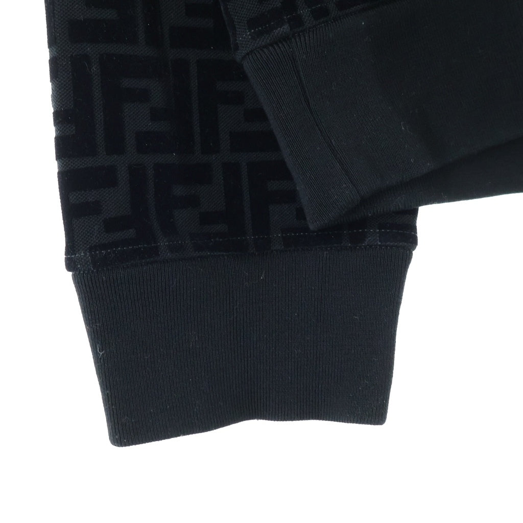 FENDI(フェンディ) フロッキー ズッカ柄 クルーネックスウェットトレーナー ブラック FY1077 AFRJ
