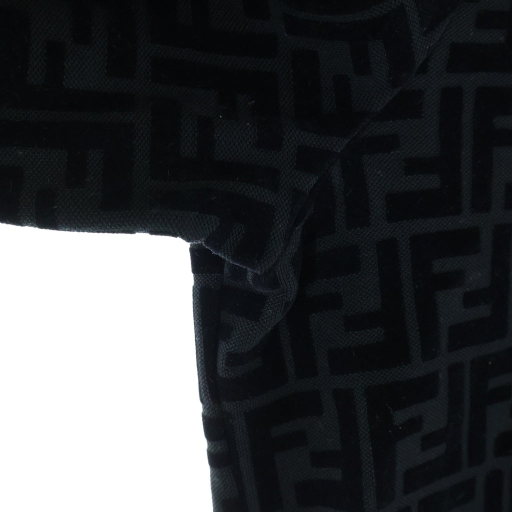 FENDI(フェンディ) フロッキー ズッカ柄 クルーネックスウェットトレーナー ブラック FY1077 AFRJ
