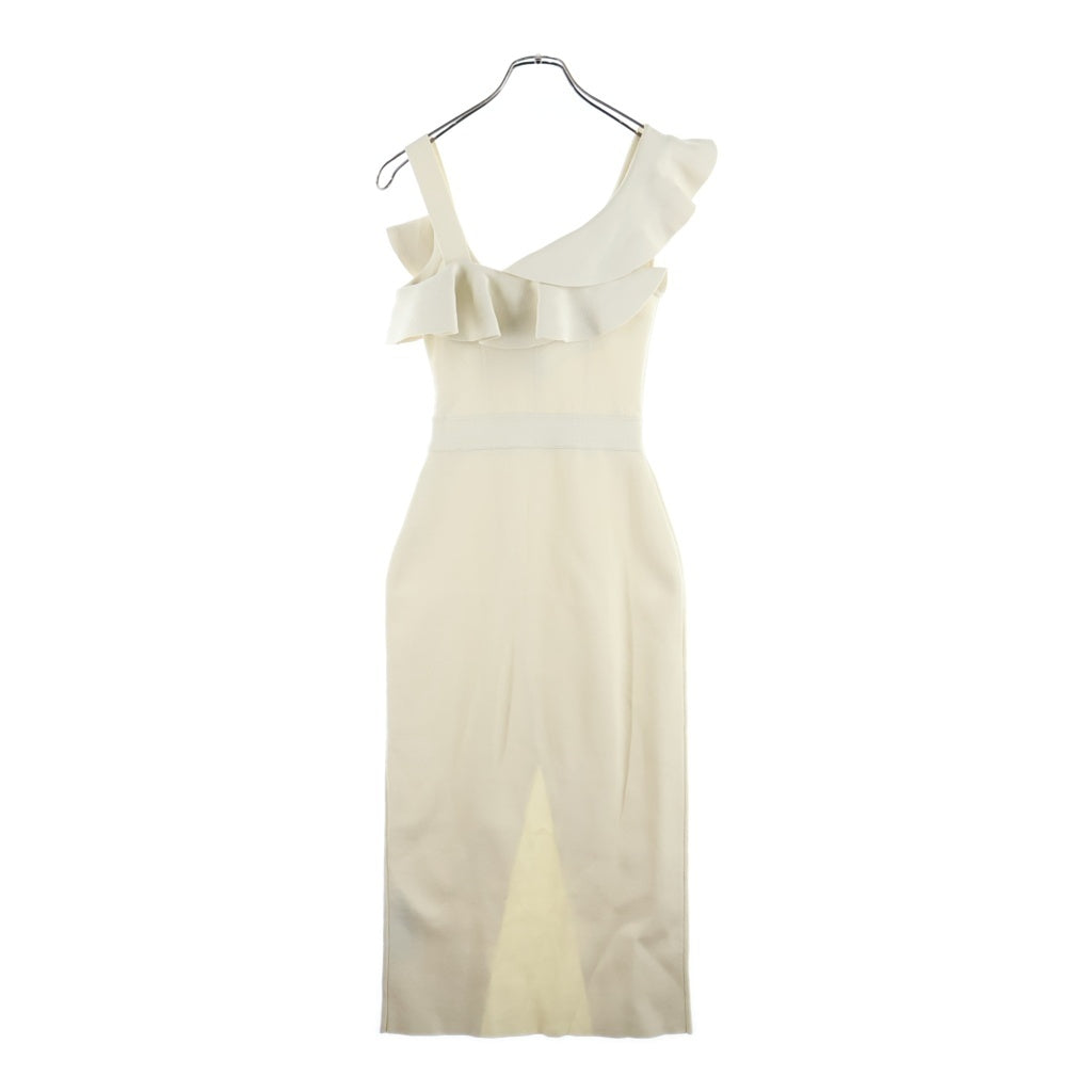 Alexander McQueen(アレキサンダーマックイーン) Ruffle Sleeveless Dress ラッフル ノースリーブドレス ワンピース ジャージー素材 イタリア製 アイボリー 710222 レディース