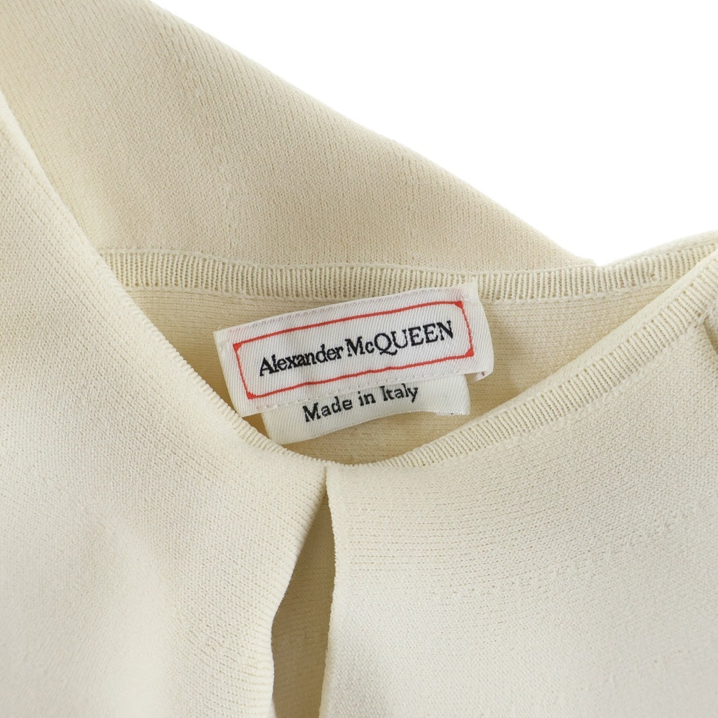 Alexander McQueen(アレキサンダーマックイーン) Ruffle Sleeveless Dress ラッフル ノースリーブドレス ワンピース ジャージー素材 イタリア製 アイボリー 710222 レディース