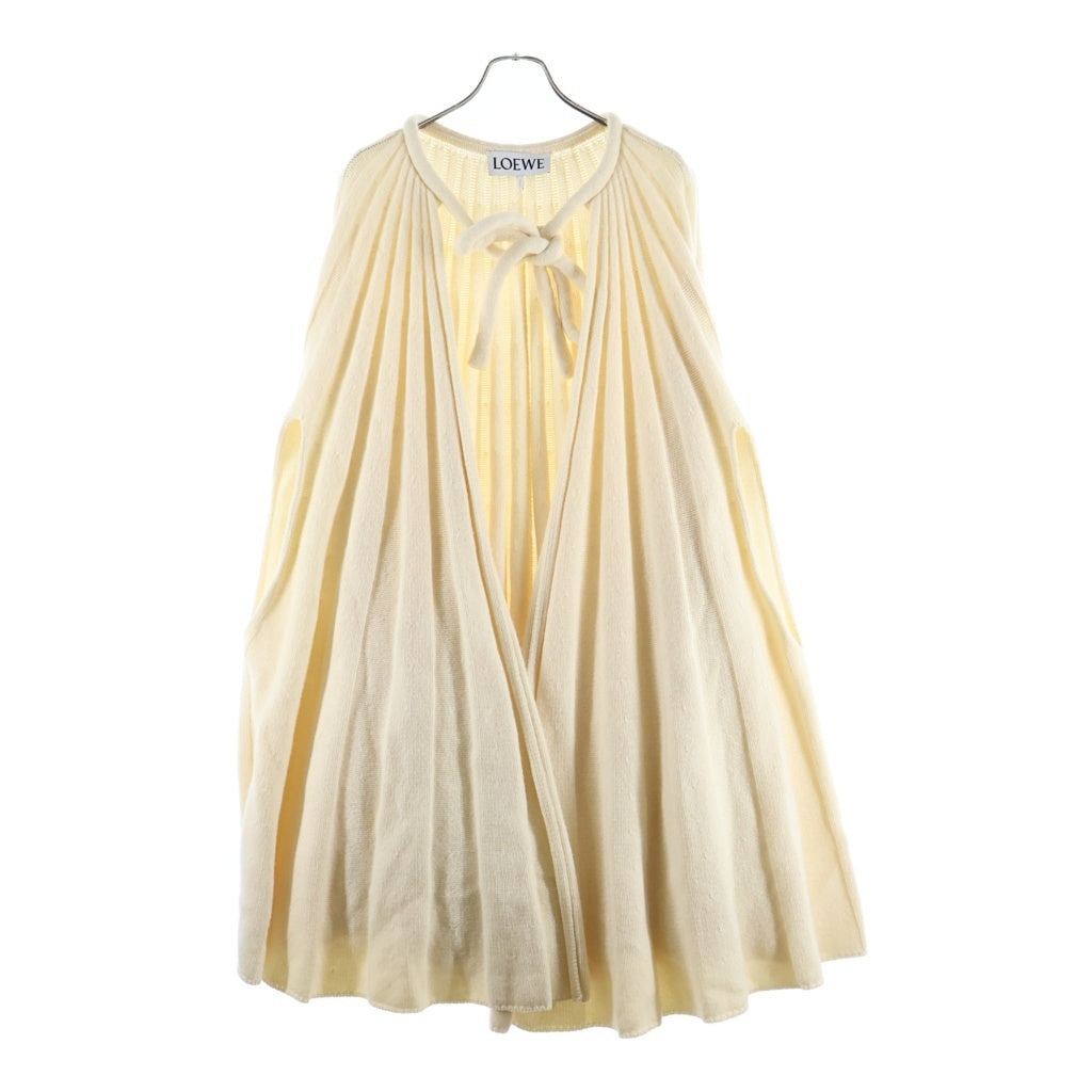 LOEWE(ロエベ) Knitted Pleated Cape ニット プリーツ ケープ カーディガン カシミヤ アイボリー 1719023 レディース