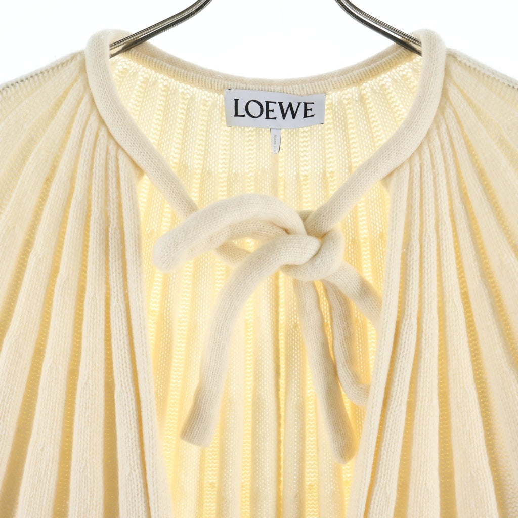 LOEWE(ロエベ) Knitted Pleated Cape ニット プリーツ ケープ カーディガン カシミヤ アイボリー 1719023 レディース