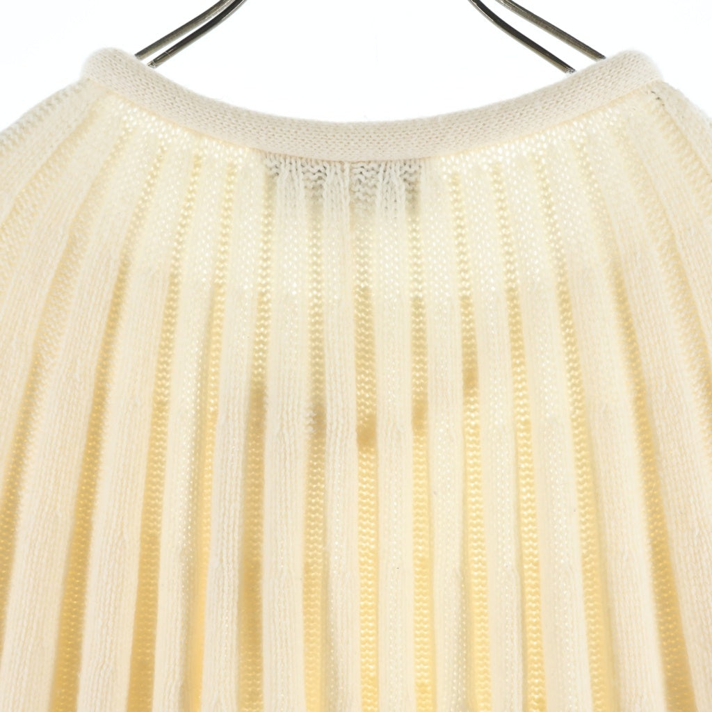 LOEWE(ロエベ) Knitted Pleated Cape ニット プリーツ ケープ カーディガン カシミヤ アイボリー 1719023 レディース