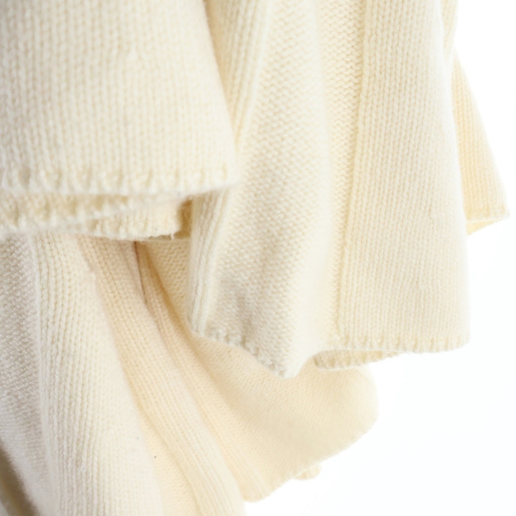 LOEWE(ロエベ) Knitted Pleated Cape ニット プリーツ ケープ カーディガン カシミヤ アイボリー 1719023 レディース