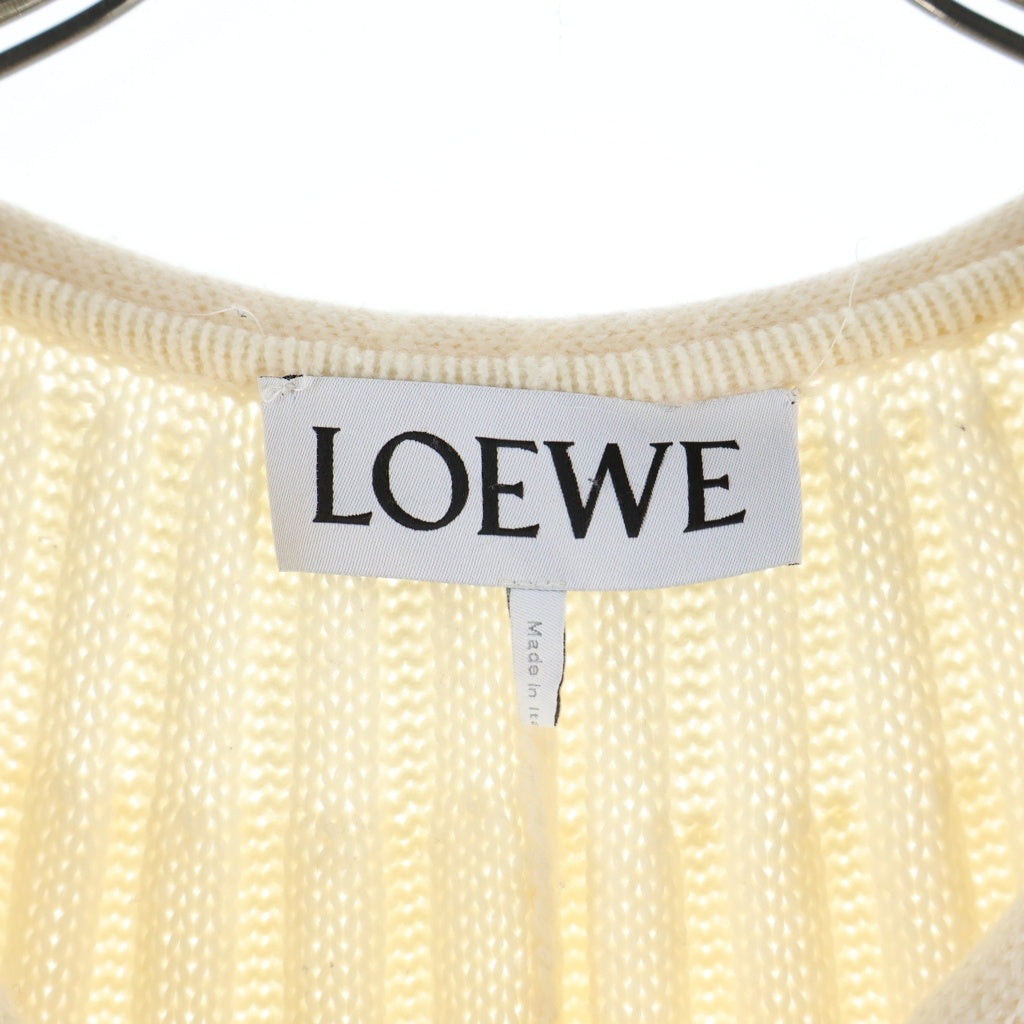 LOEWE(ロエベ) Knitted Pleated Cape ニット プリーツ ケープ カーディガン カシミヤ アイボリー 1719023 レディース