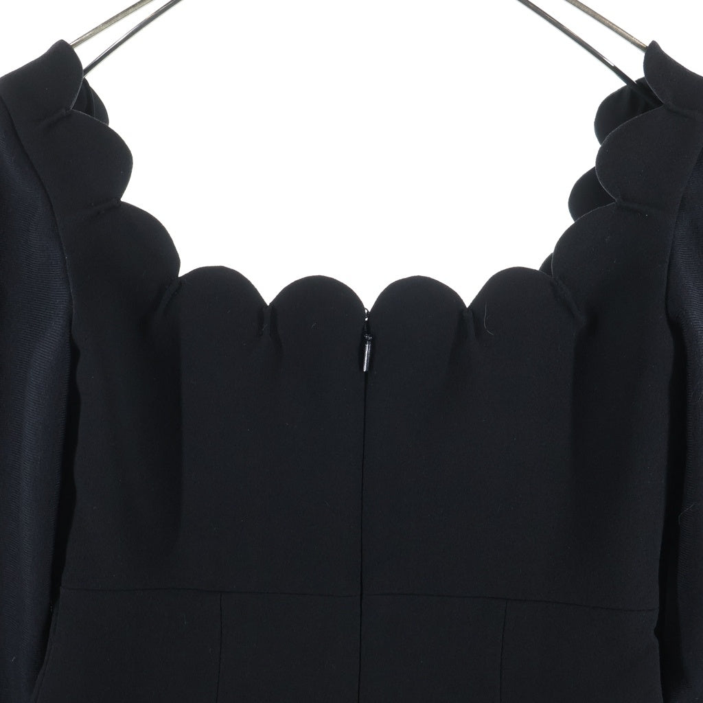 SAINT LAURENT PARIS(サンローランパリ) Cut-Out Short Dress カットアウトデザイン ショートドレス 長袖ワンピース ウール ブラック 680631 Y024K レディース