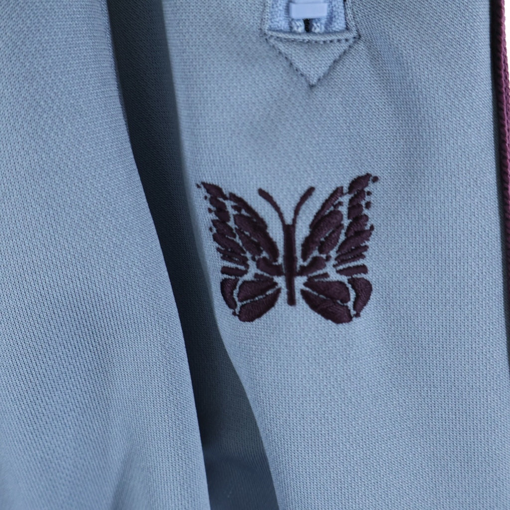 Needles(ニードルス) 25SS H.D. TRACK PANTS パピヨン刺繍 ジップアップ トラックパンツ ブルー QV1626