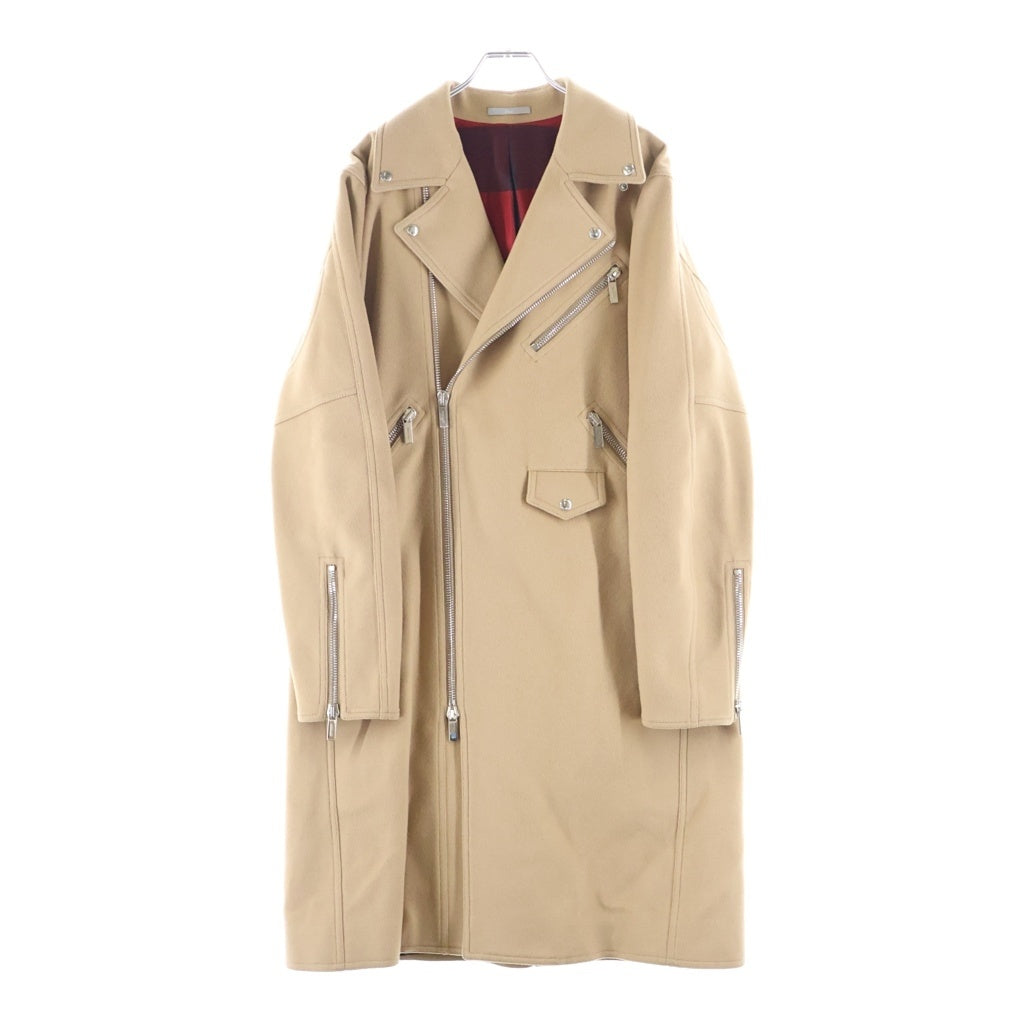 Dior HOMME(ディオールオム) カシミヤ混 ウール ダブルライダース コート ベージュ 633C317A3183