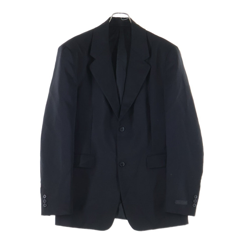 PRADA(プラダ) トライアングルロゴ パッチ シングル 2B テーラードジャケット ブラック UGI215