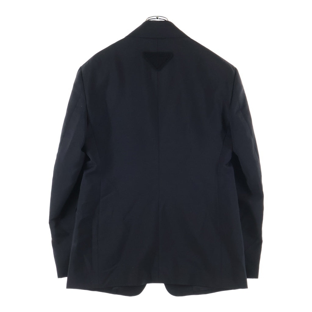 PRADA(プラダ) トライアングルロゴ パッチ シングル 2B テーラードジャケット ブラック UGI215