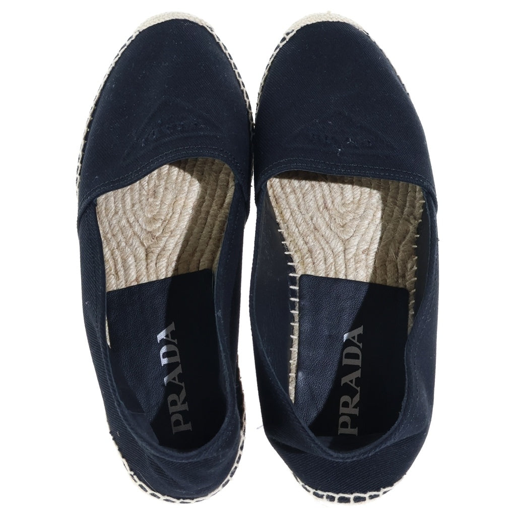 PRADA(プラダ) キャンバス エスパドリーユ スリッポン ローカットスニーカー ブラック 2DE137