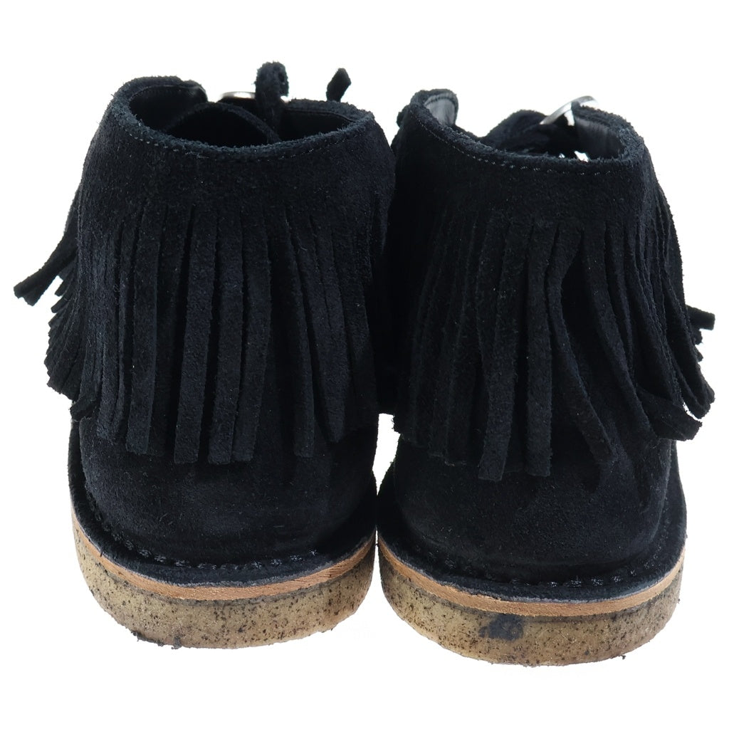 SAINT LAURENT PARIS(サンローランパリ) Nino スエード フリンジ デザートブーツ モカシンブーツ ブラック 556004
