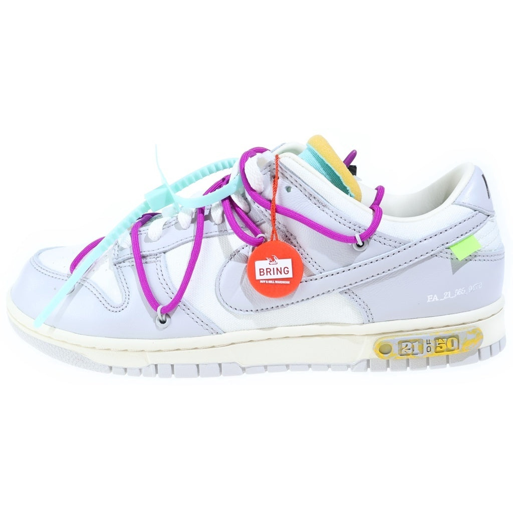 NIKE(ナイキ) ×OFF-WHITE DUNK LOW 1 OF 50 LOT.21 オフホワイト ダンク ローカットスニーカー グレー/ホワイト US10.5/28.5cm DM1602-100