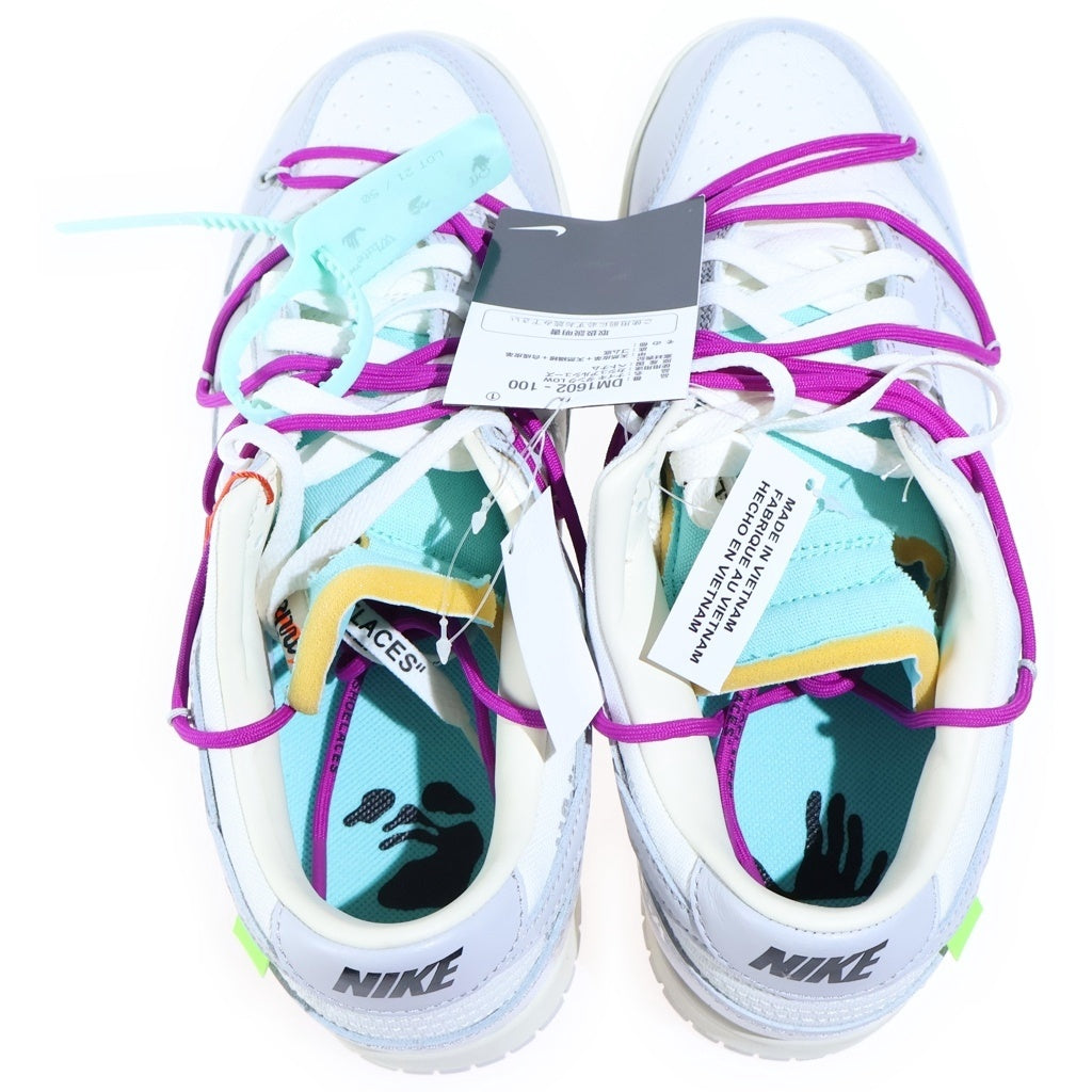 NIKE(ナイキ) ×OFF-WHITE DUNK LOW 1 OF 50 LOT.21 オフホワイト ダンク ローカットスニーカー グレー/ホワイト US10.5/28.5cm DM1602-100