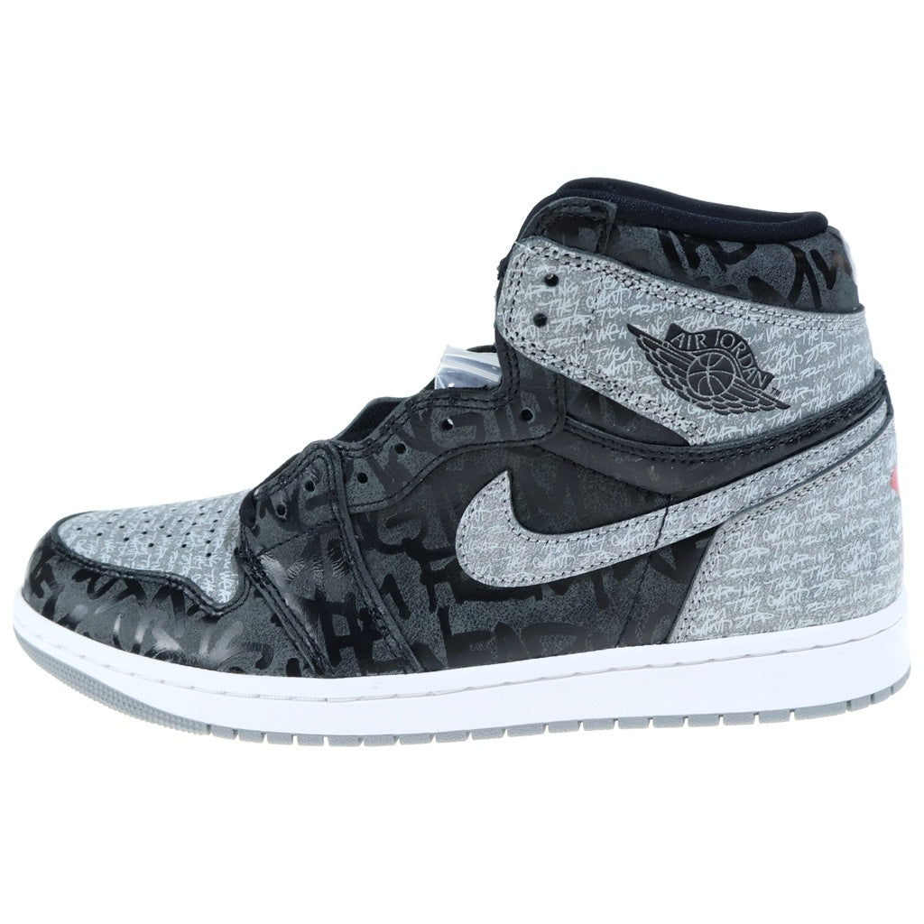 NIKE(ナイキ) AIR JORDAN1 RETRO HIGH OG REBELLIONAIRE エアジョーダン1 レトロ リベリオネア ハイカットスニーカー ブラック/グレー US10.5/28.5cm 555088-036