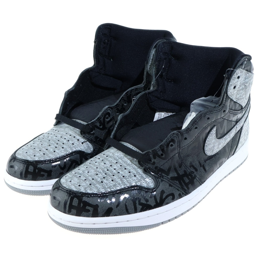 NIKE(ナイキ) AIR JORDAN1 RETRO HIGH OG REBELLIONAIRE エアジョーダン1 レトロ リベリオネア ハイカットスニーカー ブラック/グレー US10.5/28.5cm 555088-036