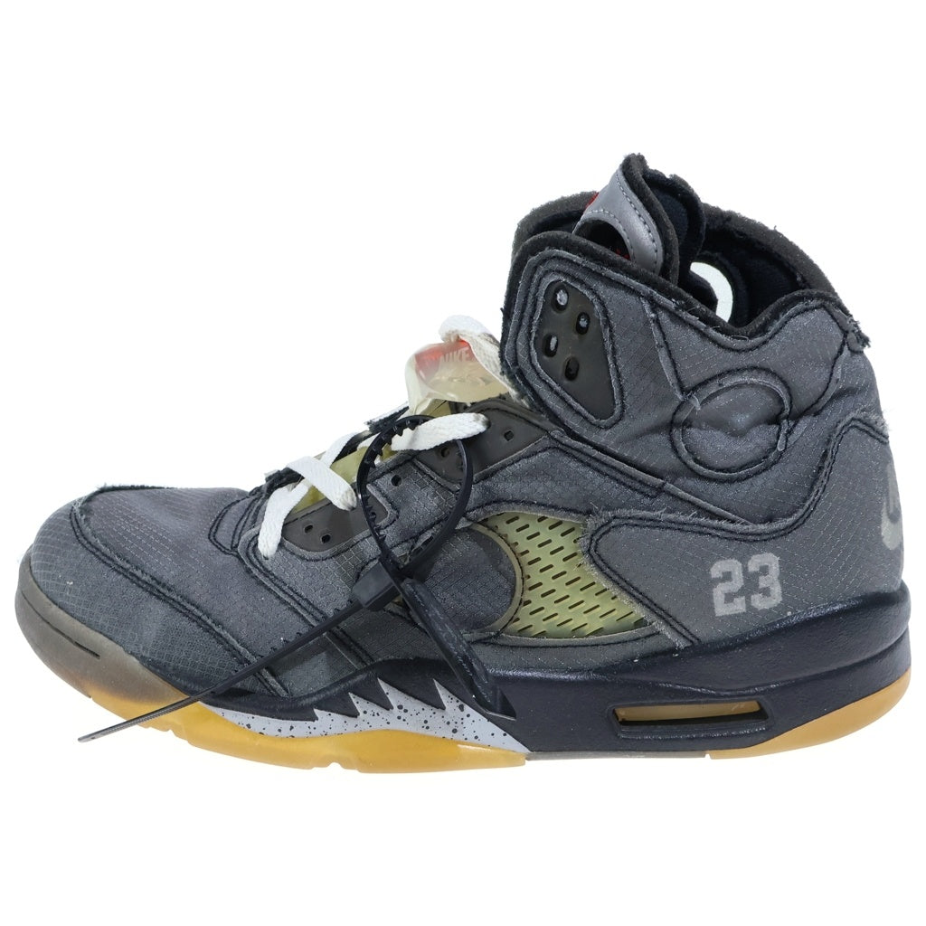 NIKE(ナイキ) ×OFF-WHITE AIR JORDAN5 オフホワイト エアジョーダン5 ハイカットスニーカー グレー US10.5/28.5cm CT8480-001