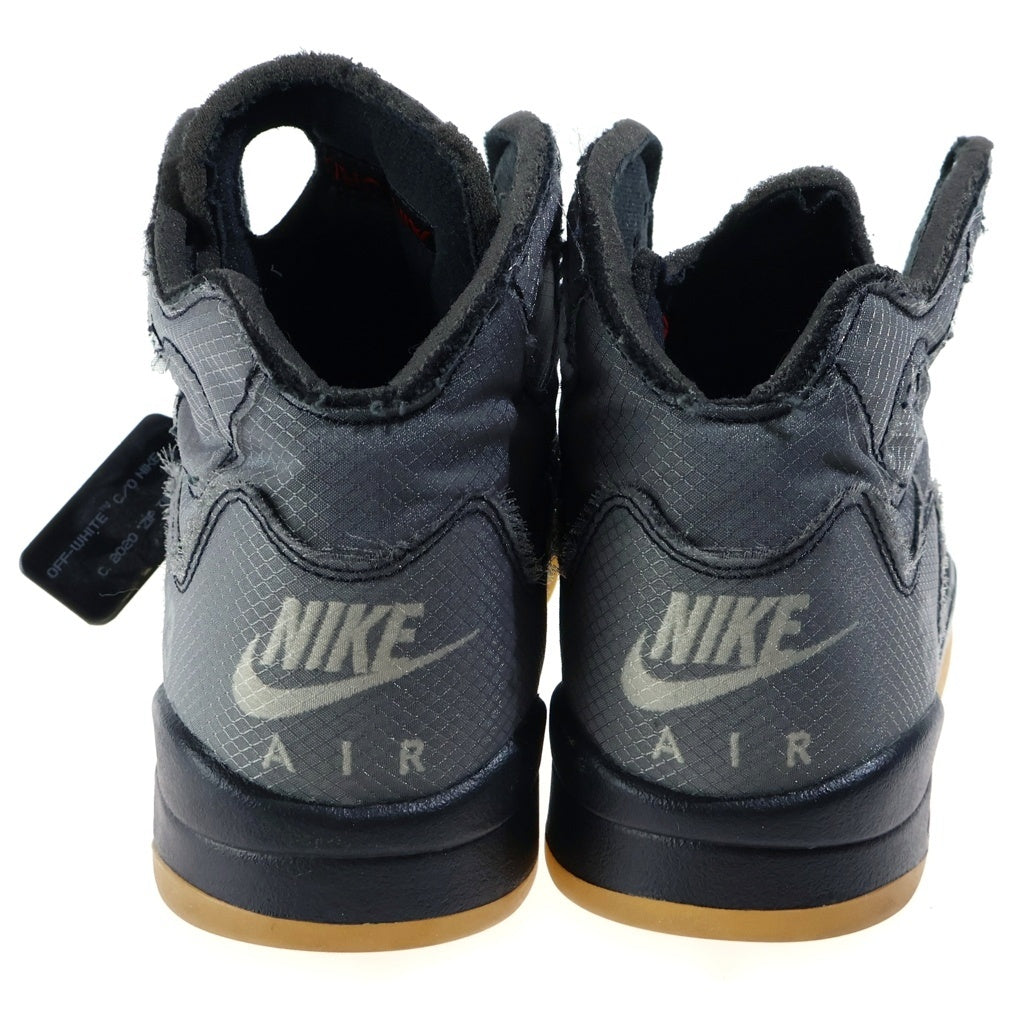 NIKE(ナイキ) ×OFF-WHITE AIR JORDAN5 オフホワイト エアジョーダン5 ハイカットスニーカー グレー US10.5/28.5cm CT8480-001