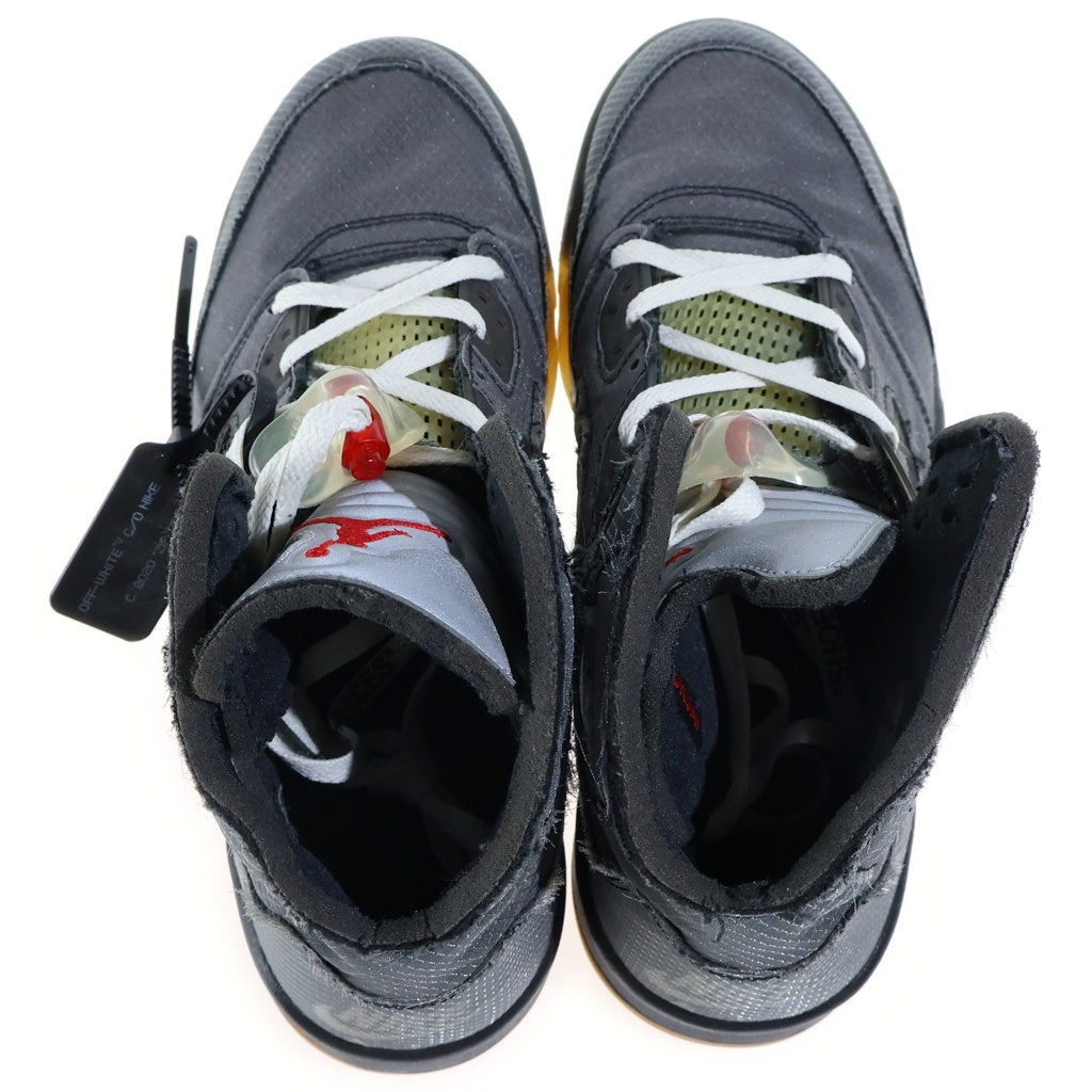 NIKE(ナイキ) ×OFF-WHITE AIR JORDAN5 オフホワイト エアジョーダン5 ハイカットスニーカー グレー US10.5/28.5cm CT8480-001