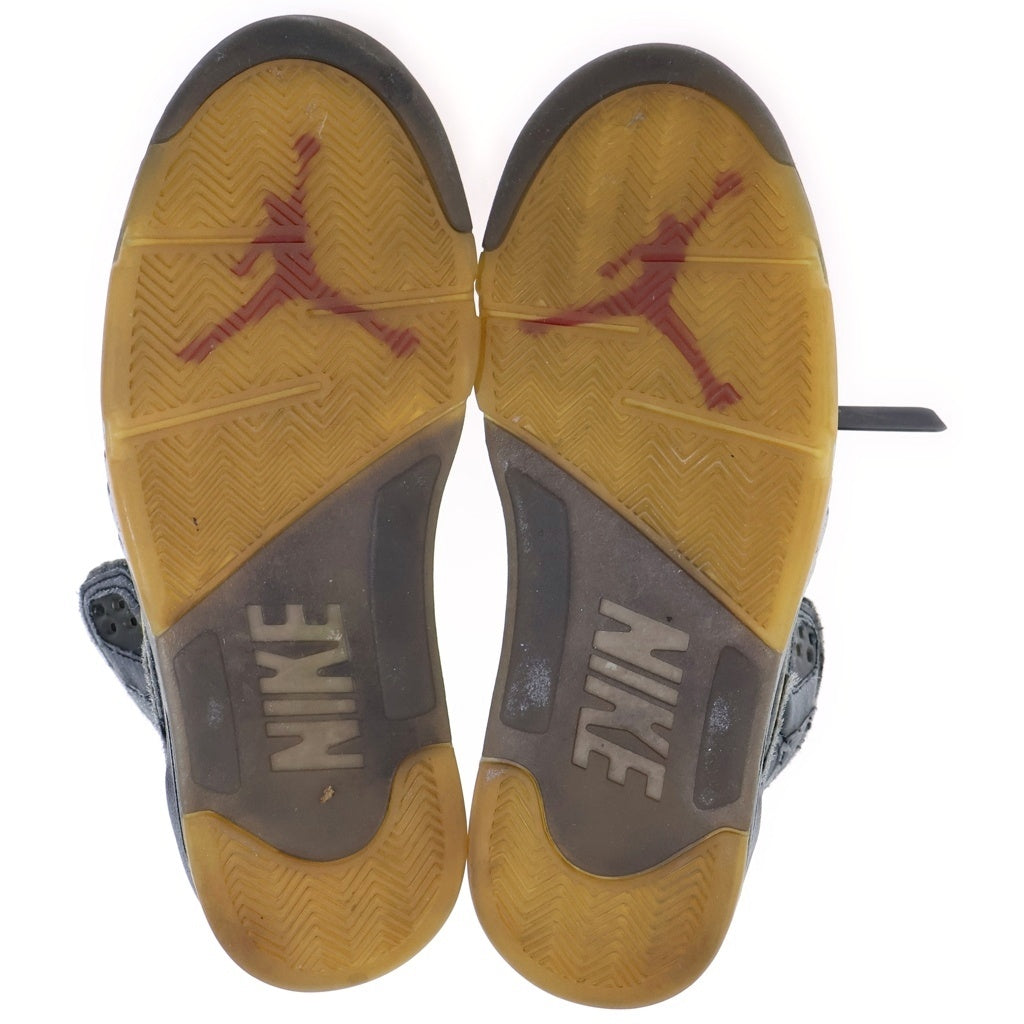 NIKE(ナイキ) ×OFF-WHITE AIR JORDAN5 オフホワイト エアジョーダン5 ハイカットスニーカー グレー US10.5/28.5cm CT8480-001