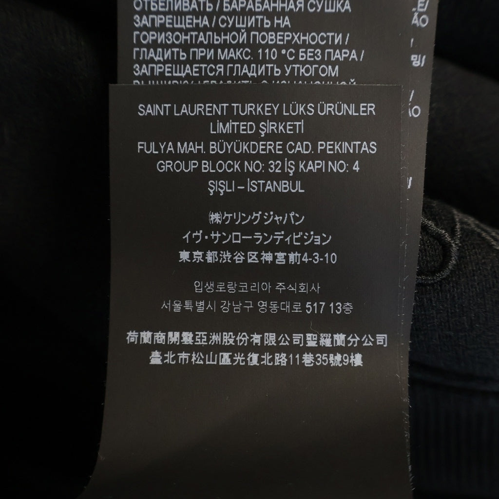 SAINT LAURENT PARIS(サンローランパリ) Half Zip Logo Hoodie ロゴ刺繍 ハーフジップ スウェット プルオーバーパーカー ブラック 802136 Y36SW