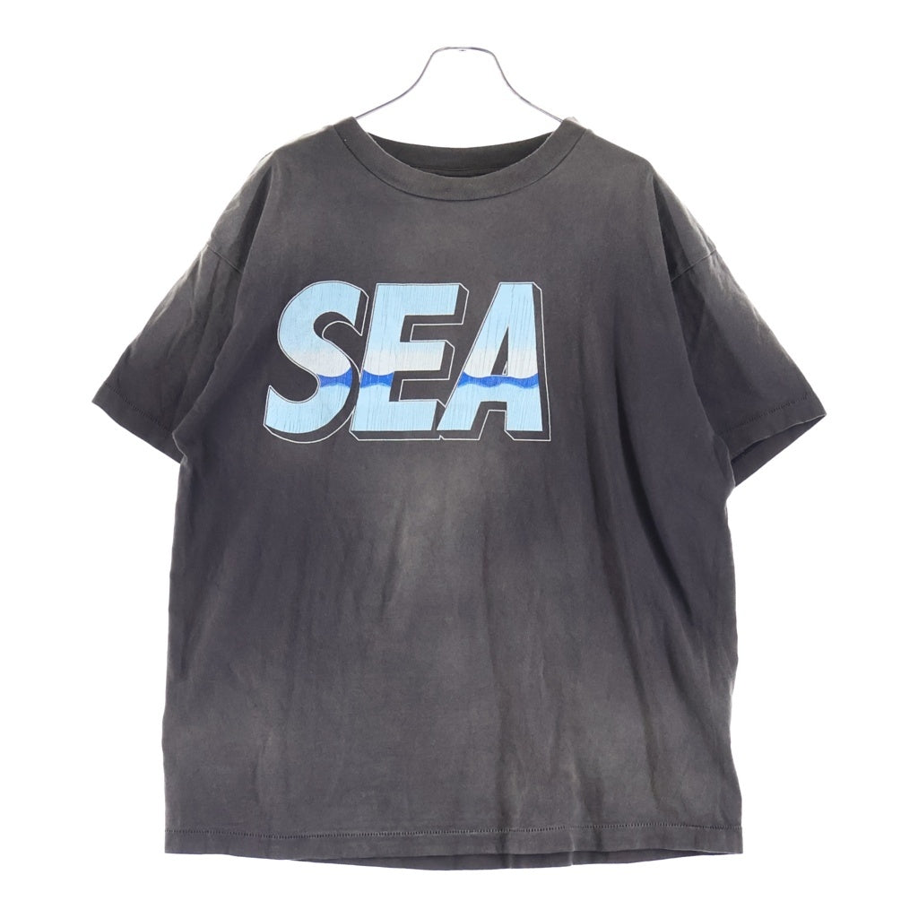 SAINT MICHAEL(セントマイケル) 21AW ×WIND AND SEA ウィンダンシー ヴィンテージ加工 グラフィックプリント クルーネック 半袖Tシャツ カットソー グレー SM-A21-0000-062