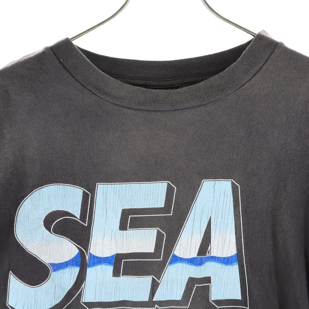 SAINT MICHAEL(セントマイケル) 21AW ×WIND AND SEA ウィンダンシー ヴィンテージ加工 グラフィックプリント クルーネック 半袖Tシャツ カットソー グレー SM-A21-0000-062