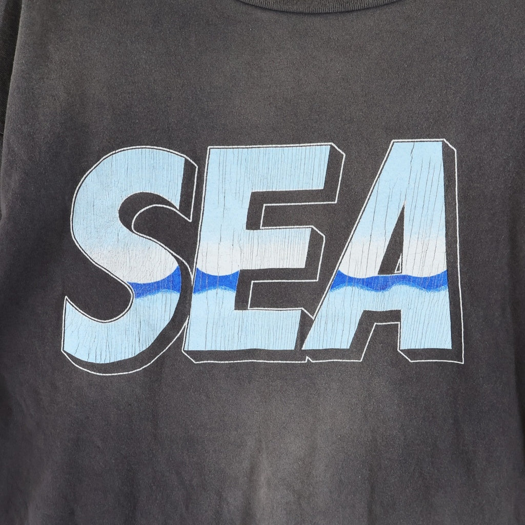 SAINT MICHAEL(セントマイケル) 21AW ×WIND AND SEA ウィンダンシー ヴィンテージ加工 グラフィックプリント クルーネック 半袖Tシャツ カットソー グレー SM-A21-0000-062