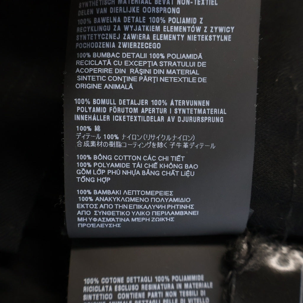 PRADA(プラダ) Re-Nylon リナイロン コットンピケ トライアングルロゴプレート モックタートルネック ハーフジップ 半袖ポロシャツ ブラック UJN917