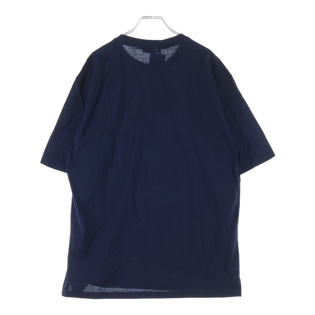 PRADA(プラダ) 22SS Raised Logo Round Neck Tee レイズドロゴ クルーネック 半袖Tシャツ カットソー ネイビー UJN815