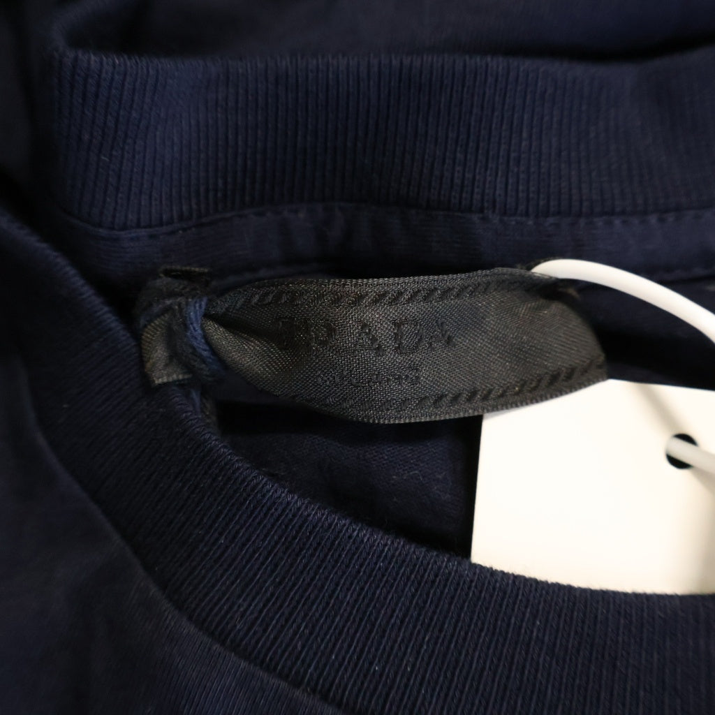 PRADA(プラダ) 22SS Raised Logo Round Neck Tee レイズドロゴ クルーネック 半袖Tシャツ カットソー ネイビー UJN815
